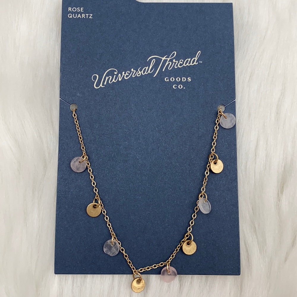 💖HP💖 Universal Thread Gold Rose Quartz Necklace